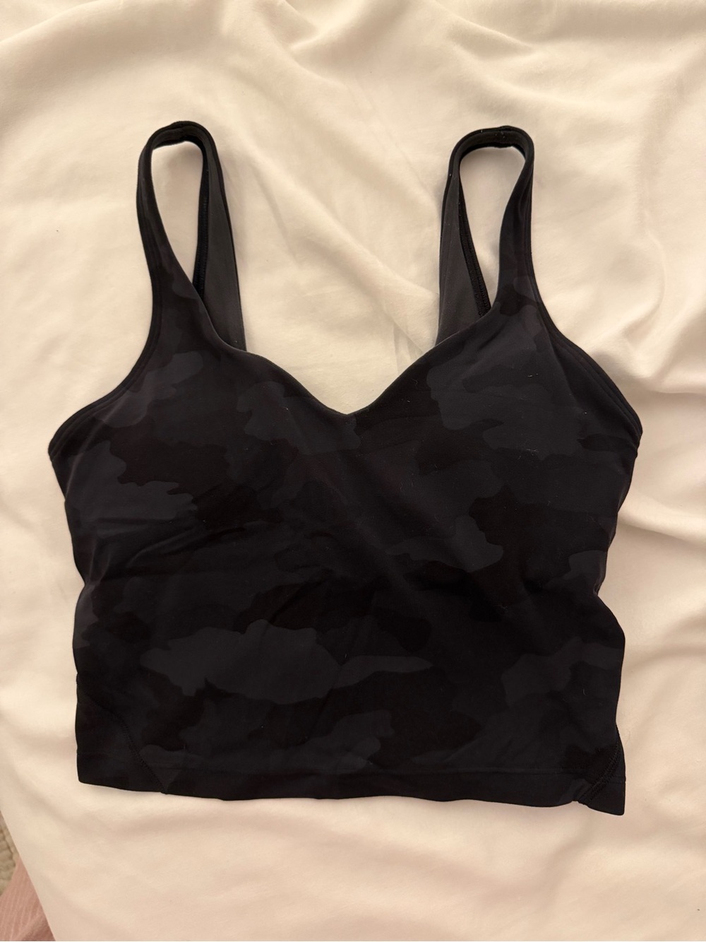 lululemon athletica Black Camo Longline Sports Bra